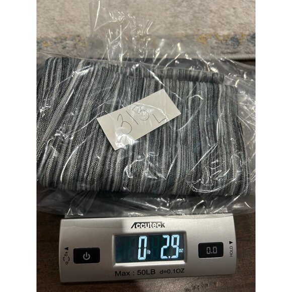 Striped Infinity Scarf Black Gray Wrap Shawl Polyester Blend Comfort Cozy - Picture 7 of 7